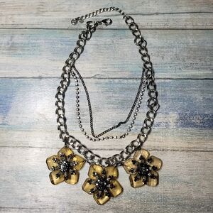 Chunky Yellow Floral Necklace